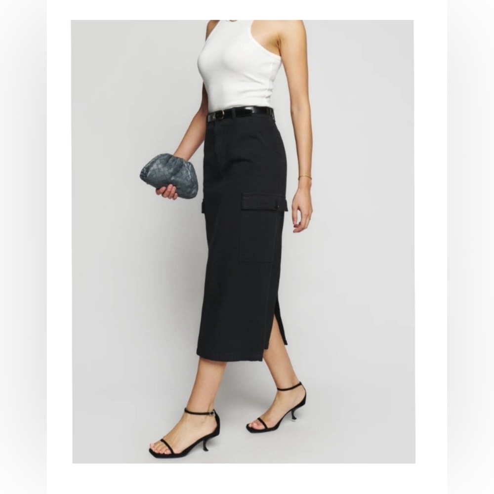 Reformation Maggi Cargo Midi Skirt Size 29